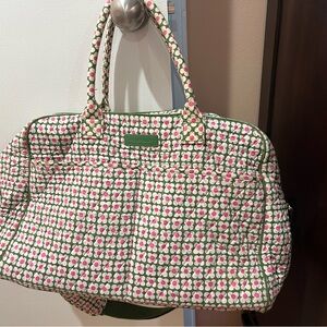 Vera Bradley Pink and Green Floral Tote Bag